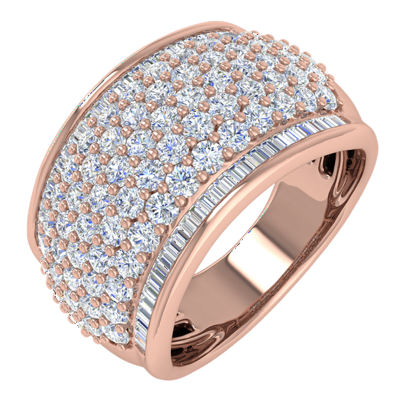 2 Carat Diamond Wedding Band Ring in 14K Rose Gold (Ring Size 5)