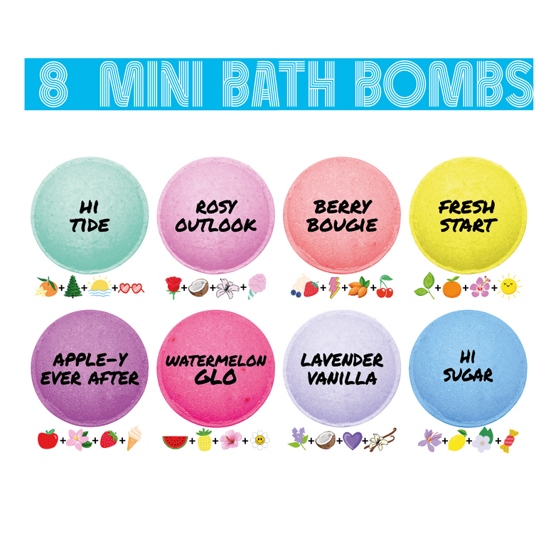 Hi Peach Layne Mini Bath Bomb Bag, 8 Assorted Scents with Surprise