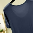 thumbnail image 6 of qolati Womens Tops Pleated Front Round Neck Short Sleeve Shirts Lightweight Casual Modal T-Shirts Classic Fit Summer Basic Tees, 6 of 8