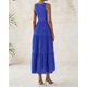thumbnail image 4 of Vestido BTFBM para mujer con ojales de verano, midi, sin mangas, azul brillante, 4 of 9