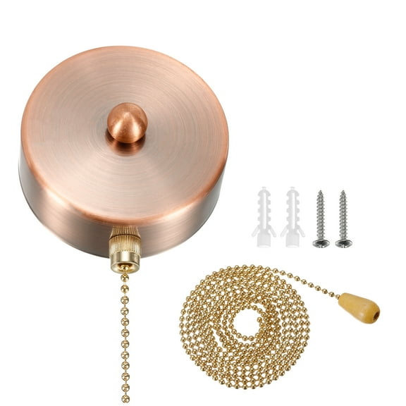 Uxcell Pull Chain Switch Red Copper AC 125/250V On/Off Ceiling Fan Switch