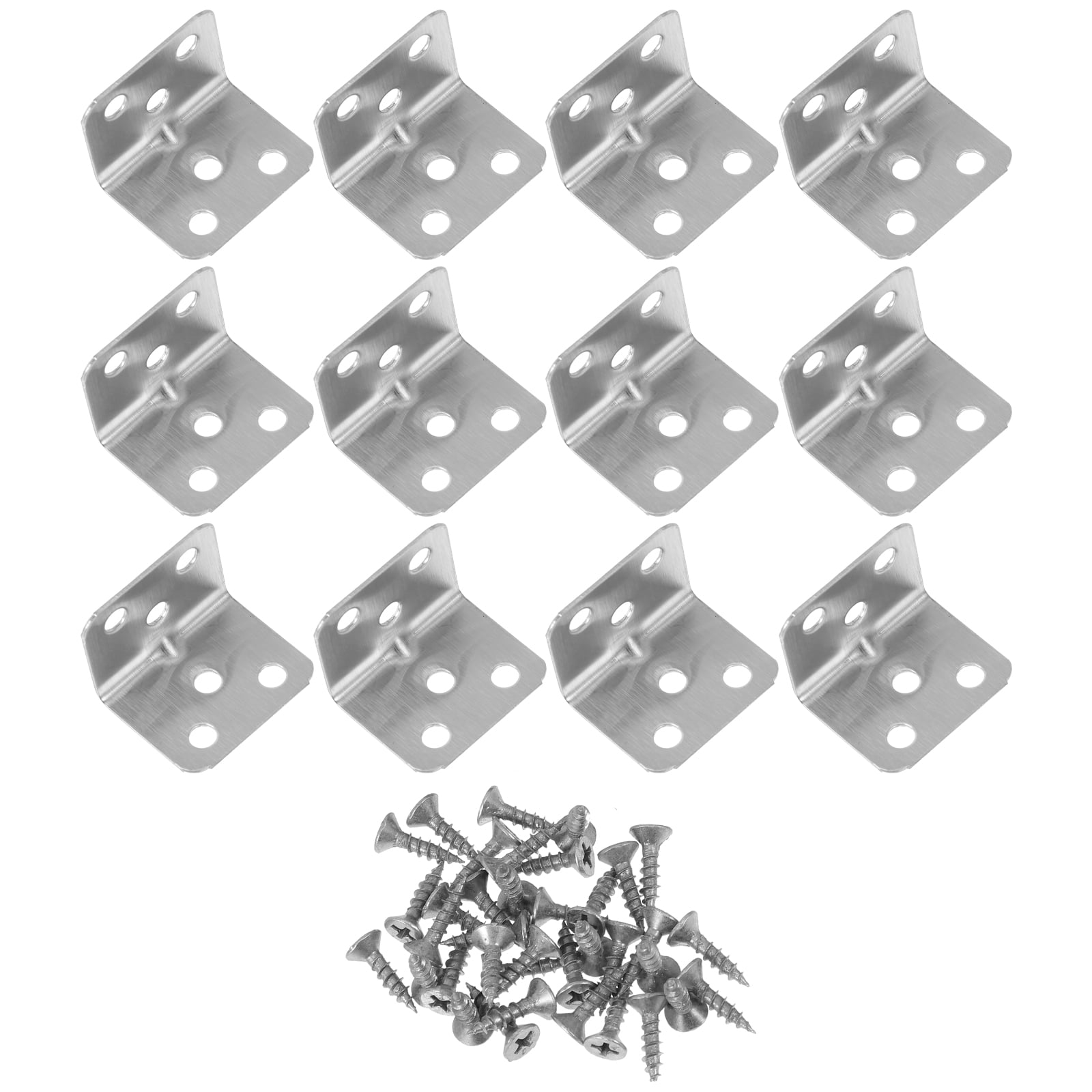 12 Pcs 1 Bag Corner Braces Furniture Fixing Brackets with Screws