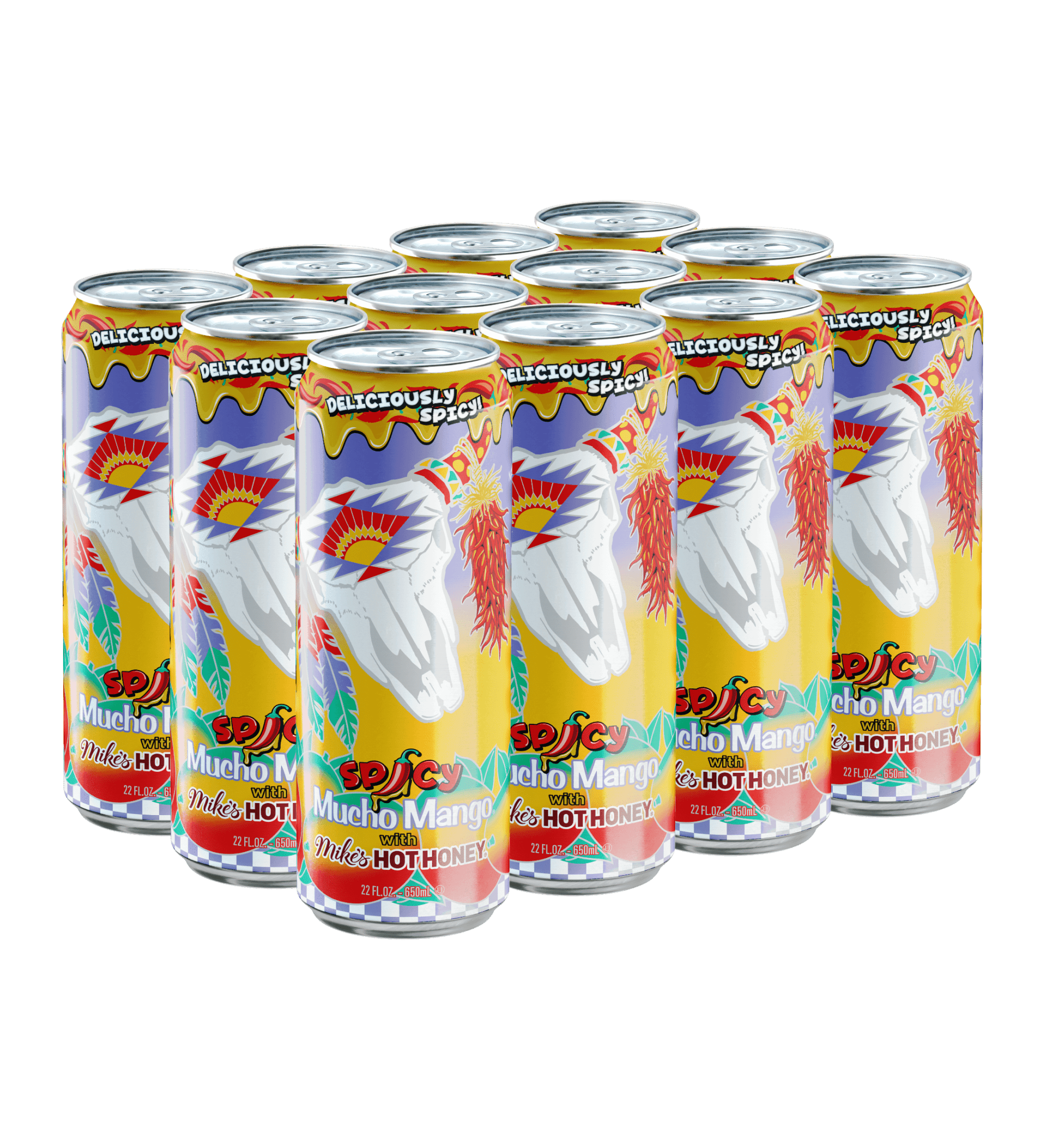 Arizona Spicy Mucho Mango Juice Cocktail, 22 fl oz Cans, 24 Pack