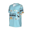 thumbnail image 6 of Fotbe Let's Go on an Adventure Baseball Jersey Shirt for Men and Women, Casual Short Sleeves Button Down T-Shirt-X-Large, 6 of 9