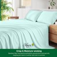 thumbnail image 2 of 4 Pieces King Size Extra Soft Bamboo Bed sheet 350 TC with fitted, flat and 2 pillow covers, Moisture Wicking, Cooling, Breathable., 2 of 5