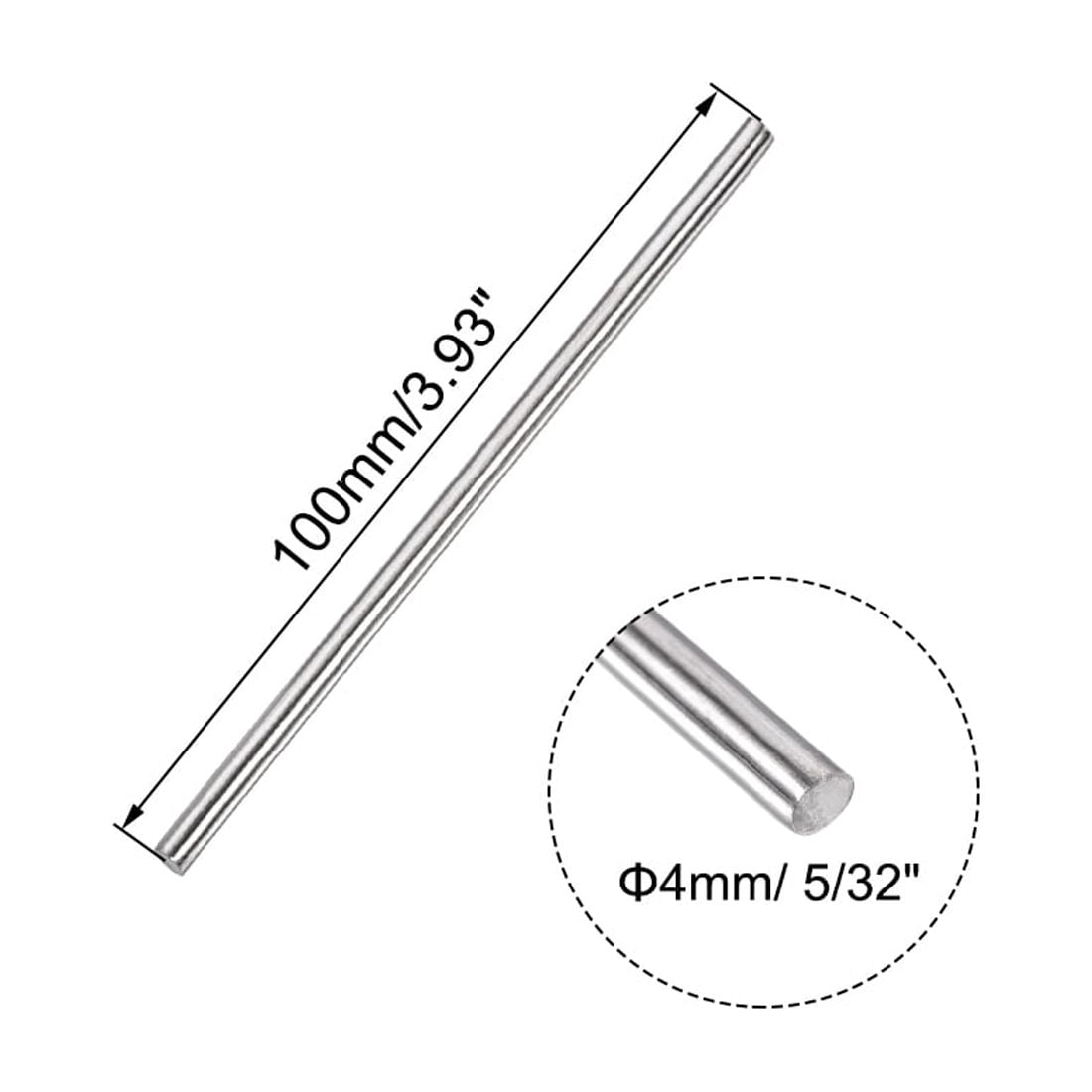 Unique Bargains Solid Round Rod for Various DIY Craft Applications 0.16" x 3.94"