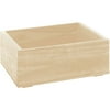 HUBERT Rectangular Oak Stained Wood Crate - 14 3/4"L x 11 1/4"W x 5 7/8"H