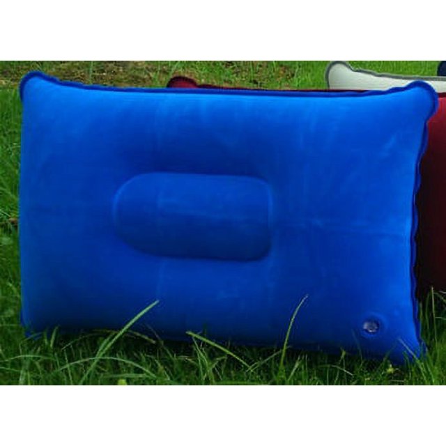 Almohada de flocado para exteriores, almohada inflable rectangular, almohada cuadrada portátil para viajes y campamentos