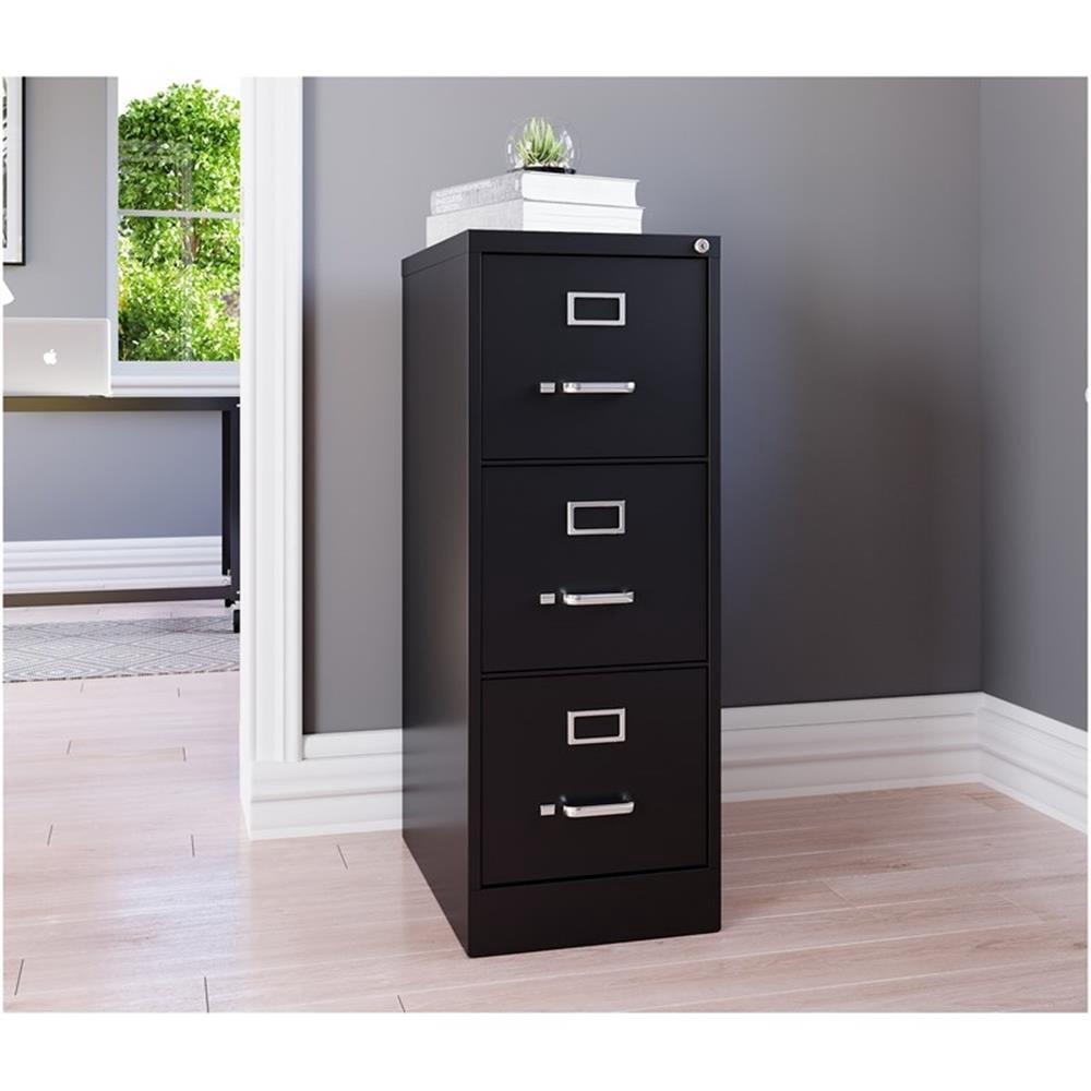 UrbanPro Metal Black Filing Cabinet Vertical Pre-Assembled 40.19"H x 15"W x 22"D
