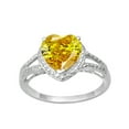 thumbnail image 1 of Bague Promesse Femme en Argent Sterling 925 Jaune CZ 8MM en Forme de Cœur, 1 of 2