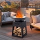 thumbnail image 2 of Costway Fogón al aire libre con soporte para leña, fogón de metal galvanizado con parrilla, caja de cenizas, atizador, guantes, versátil set de fogón y parrilla 2 en 1 para patio, reuniones, BBQ,, 2 of 4