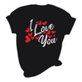 thumbnail image 5 of Pisexur T-shirt de la Saint-Valentin pour Femmes, Imprimé Amour, Manches Courtes, Col Rond, 5 of 5