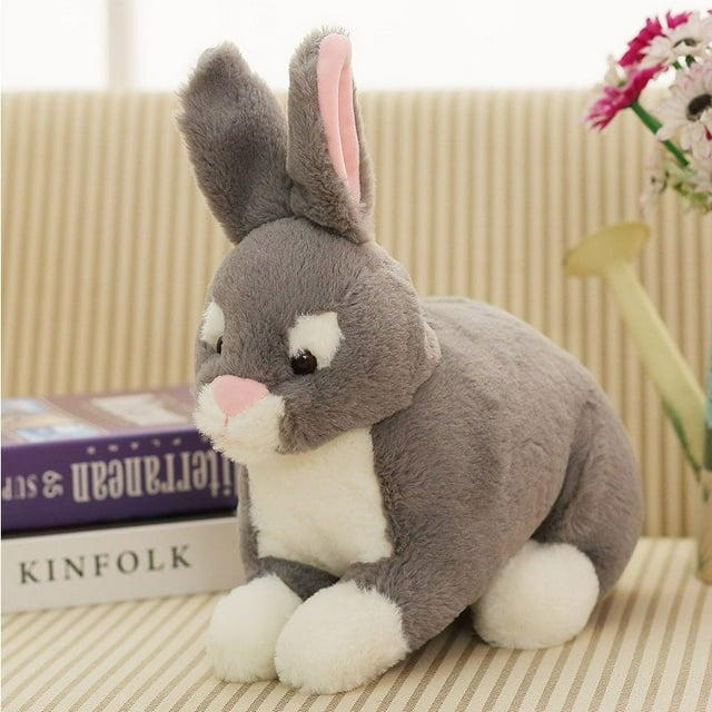 28/38CM Realistic Cute 5 Colors Plush Rabbits Fur Lifelike Animal Easter Bunny Simulation Rabbit Toy Model Kids Birthday Gift