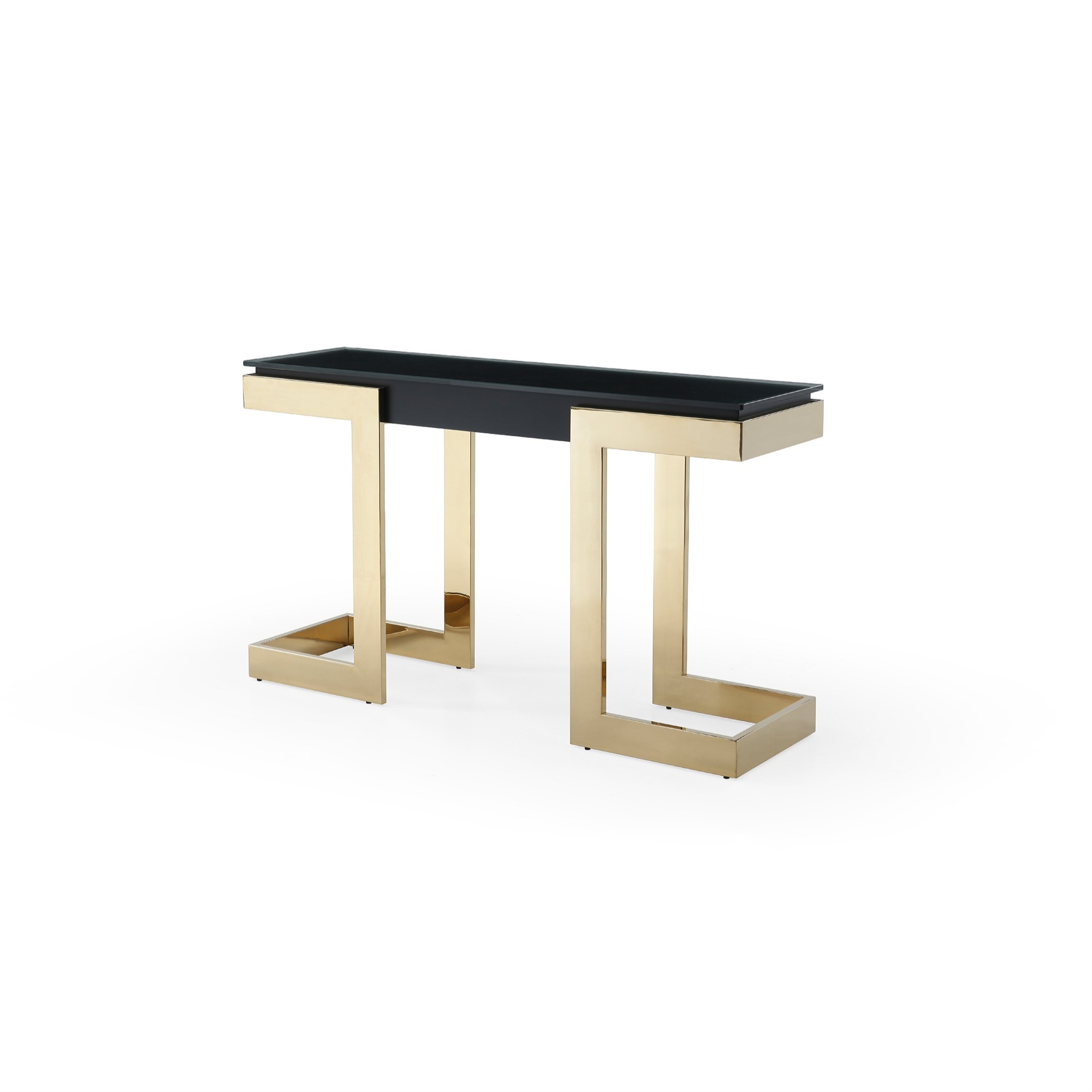Sumo Console, 10mm glass top, Connector in black, Polished gold stainless base. - image 2 of 4
