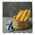 thumbnail image 2 of Ambesonne Yellow and Gray Shower Curtain, Corns in Basket, 69"Wx84"L, Pale Orange and Chocolate, 2 of 4
