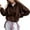 2-Brown, variant on Women Half Zip Cropped Sweatshirts Fall Oversized Long Sleeve Thumb Hole Hoodies Streetwear Casual Pullovers Y2K Clothes