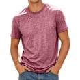 thumbnail image 4 of KHONTS Men's Shirts Short Sleeve T-Shirt Casual Crew Neck Plain Tee Soft Moisture Wicking Basic Tee Shirts Pink XXXL, 4 of 4
