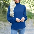 thumbnail image 2 of TAIAOJING Womens Long Sleeve Tops Button Solid Color High Collar Balloon Sleeve Loose Casual Sweater Knit Top, 2 of 5