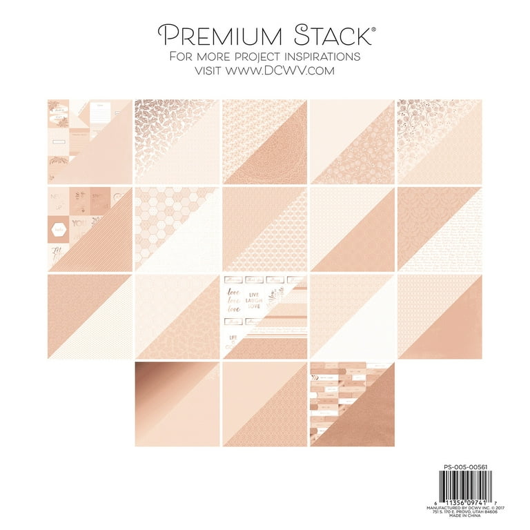 Die Cuts With A View - 6x6 Paper Pad - Rose Gold Specialty Cardstock Stack