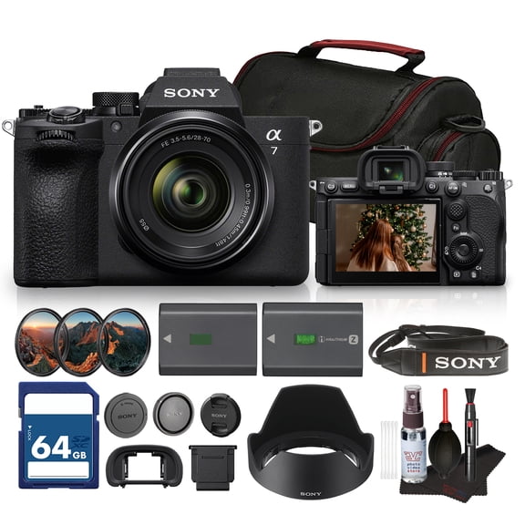 Sony a7 V Full-Frame Mirrorless Camera with 28-70mm Lens, 4K Video, 64GB Card, Battery and Camera Bag