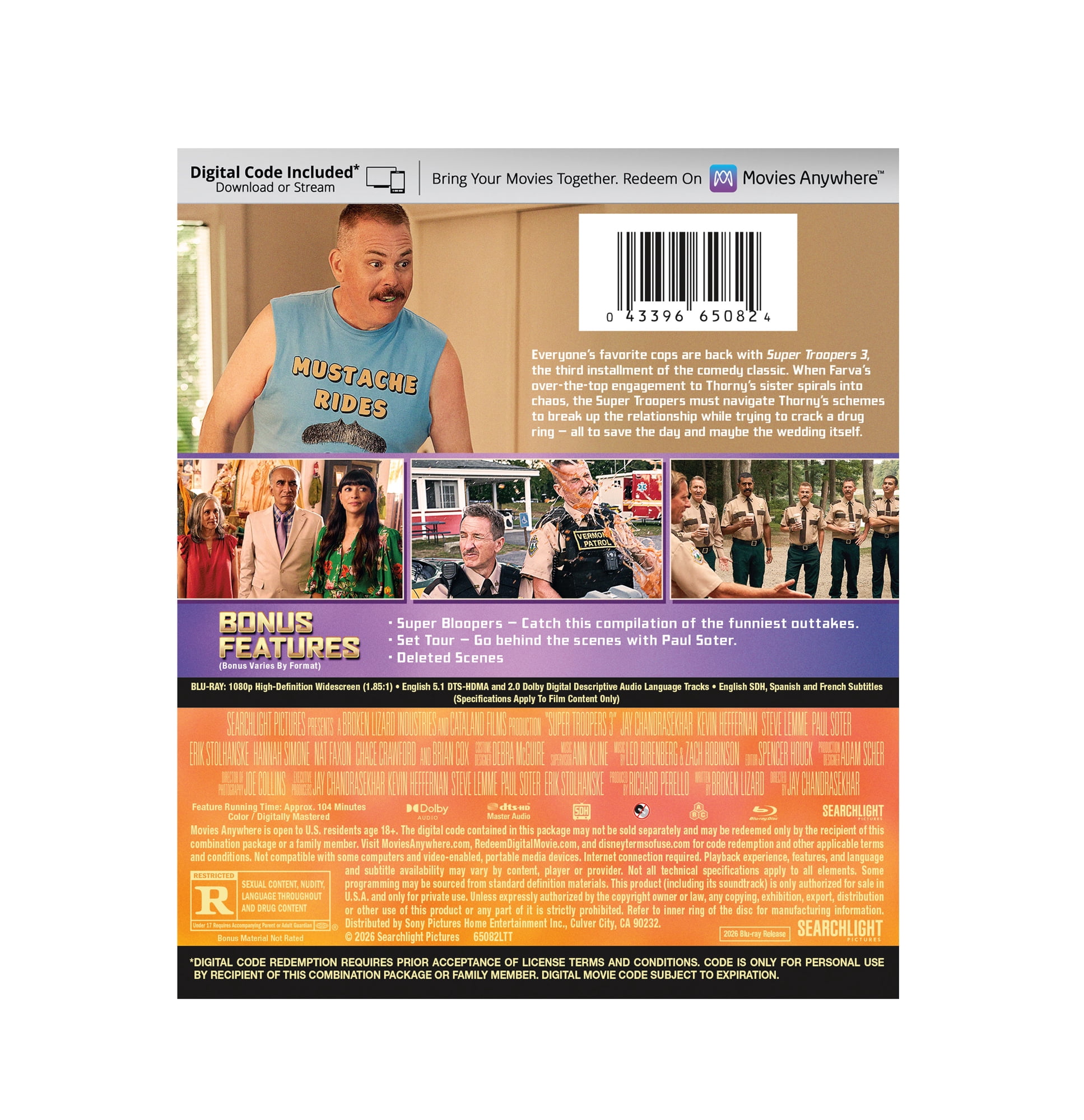 Super Troopers 3 (2026) (Blu-ray + Digital Copy) Disney, Comedy, Crime, Mystery