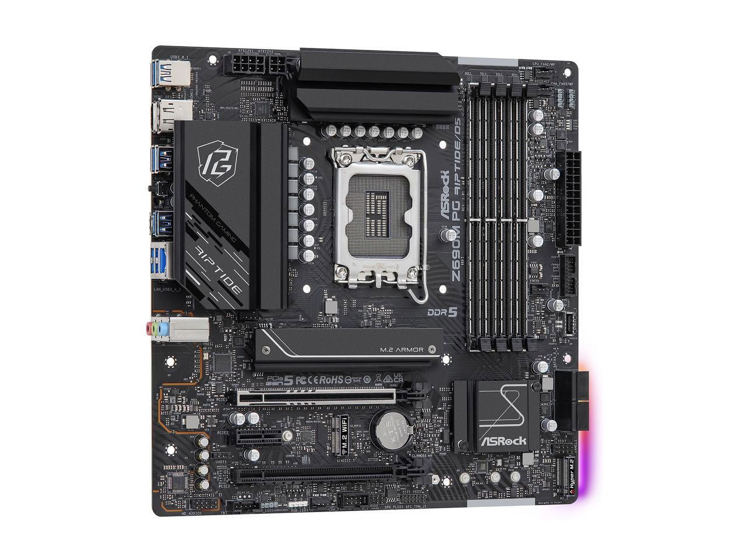 ASRock Z690M PG RIPTIDE/D5 LGA 1700 (14th,13th,12th Gen) DDR5 Intel Z690 SATA 6Gb/s Micro ATX Intel Motherboard
