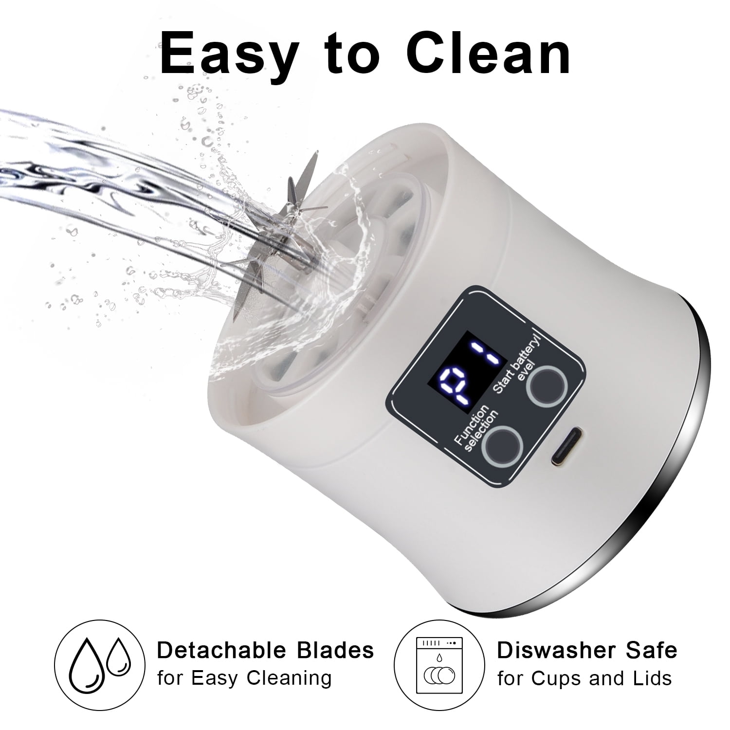 Portable Blender for Shakes and Smoothies,600mL HopePow Kitchen USB Rechargeable Shaker Juicer Blender 10 Sharp Stainless Steel Blades Cordless Personal Portable Small Blender for Smoothies,Kitchen