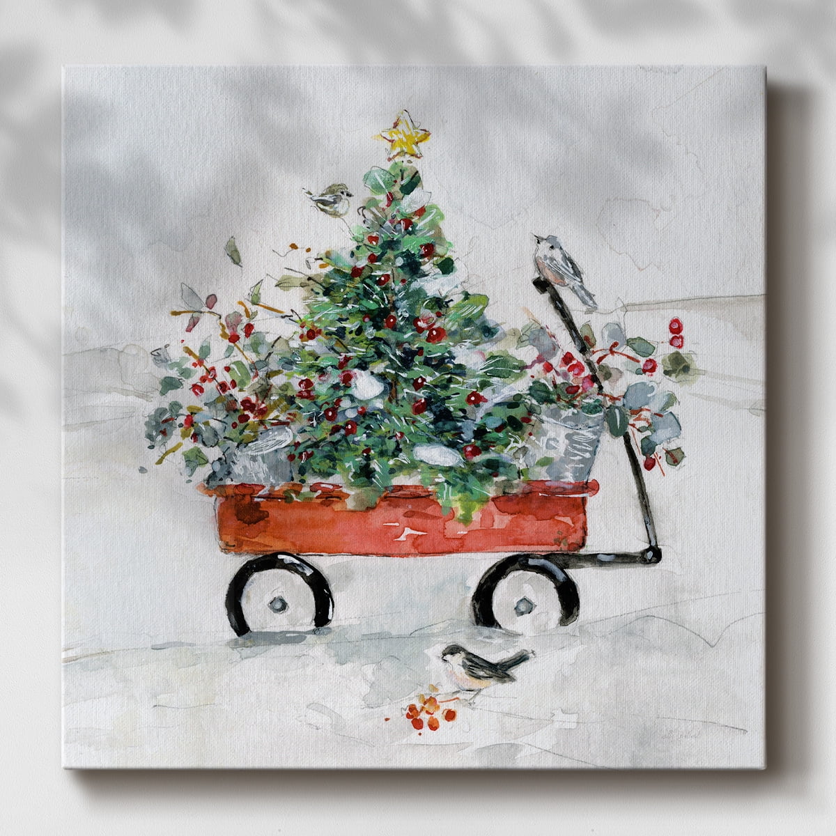 Winter Garden Wagon- Gallery Wrapped Canvas