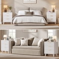 thumbnail image 6 of Aufeile Nightstand with Charging Station, 3 Drawer Nightstand for Bedroom, Fluted Bedside Table with USB Ports, Modern Wood Bedroom Side Table with Drawers, White, 6 of 7