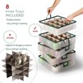thumbnail image 2 of Hearth & Harbor Large Christmas Ornament Storage Box With Adjustable Dividers - Plastic Ornament Storage Container For 128 Holiday Ornaments or Decorations - Green Plastic Rectangle, 2 of 5