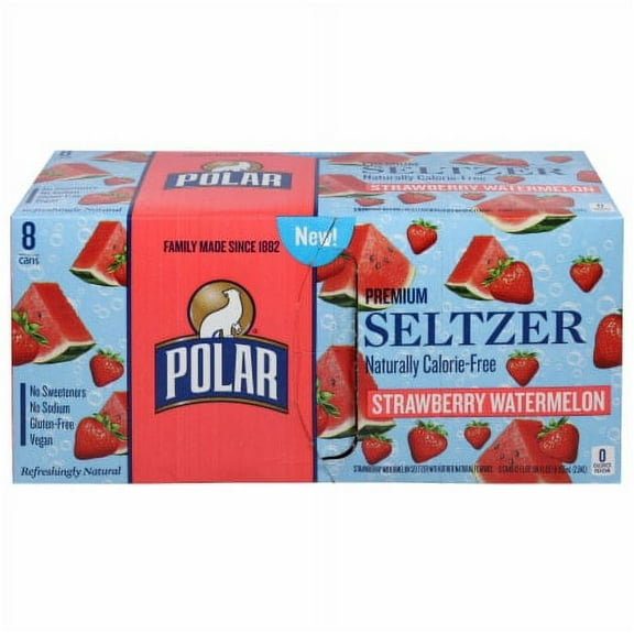 2X-Polar Strawberry Watermelon Flavored Seltzer Water Cans - 12 fl oz - 8 pk
