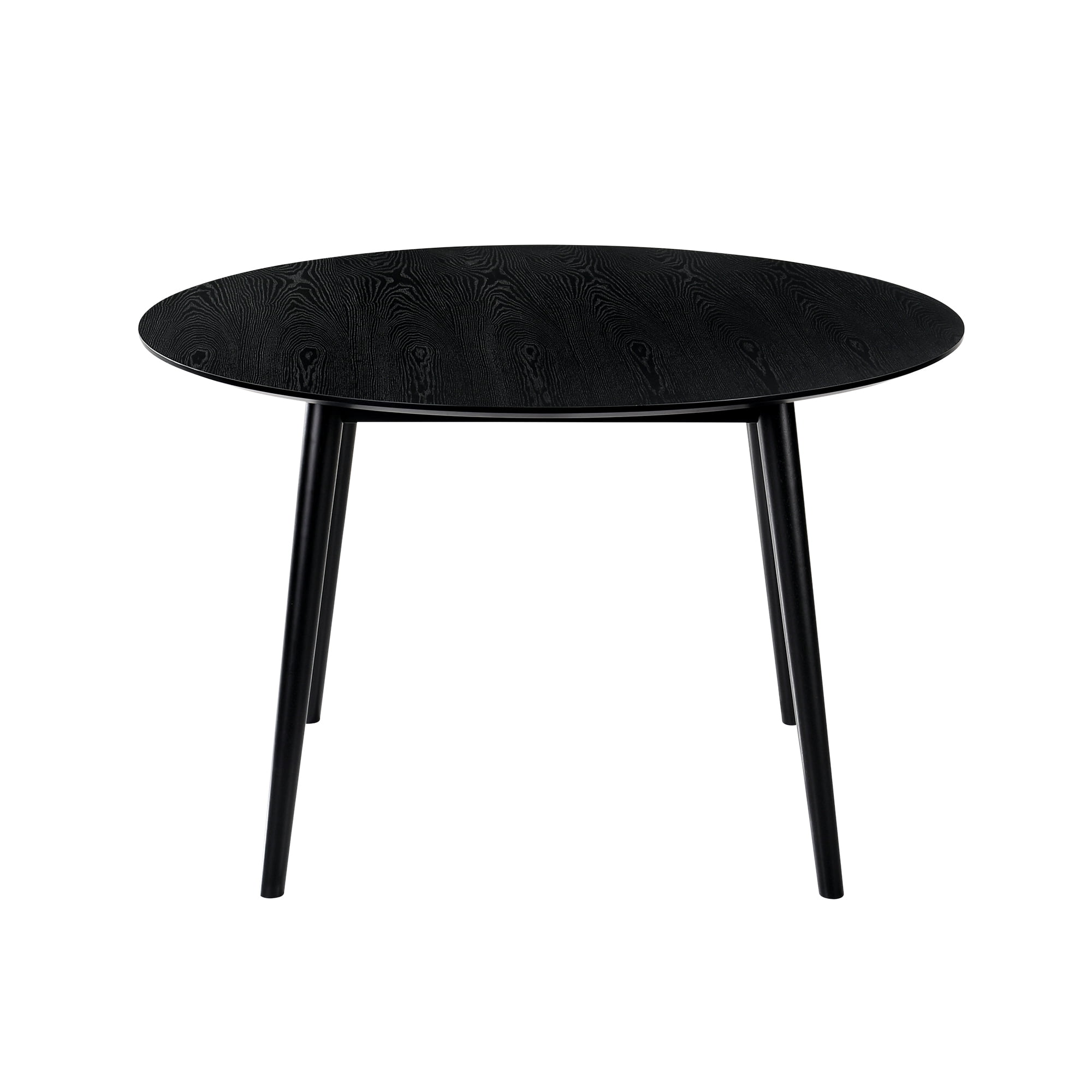 Arcadia and Juno 48" Round Charcoal and Black Wood 5 Piece Dining Set