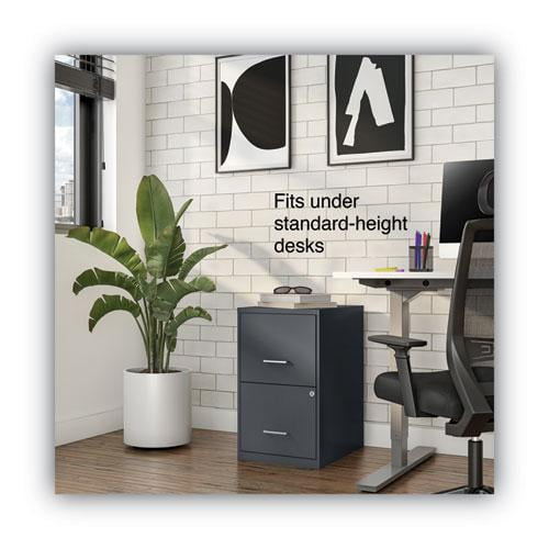 Soho Vertical File Cabinet, 2 Drawers: File/File, Letter, Black, 14 Soho Vertical File Cabinet, 2 Drawers: File/File, Letter, Black, 14
