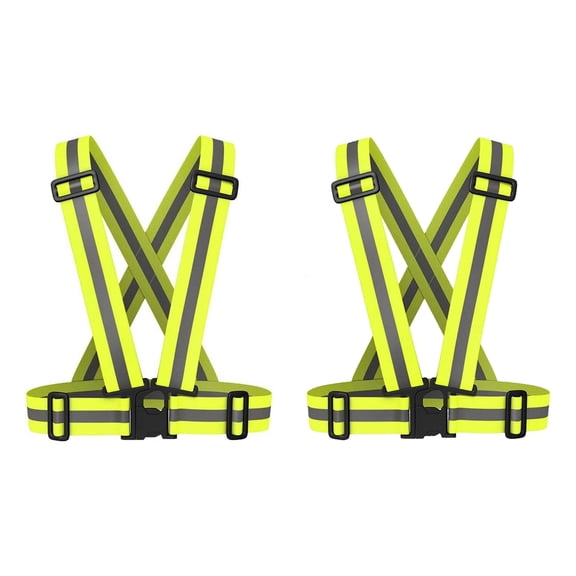 3CSVSP8100 Neon Green Adjustable Safety Suspenders / Harness 2pcs