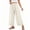 Beige——Back to School Outfits for Women, variant on Plus Size Wide Leg Pant for Women Elastic Waist Lace Trim Pants Casual Ruched Pockets Palazzo Trousers for Holiday Travel Black S