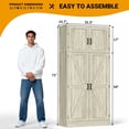 thumbnail image 7 of Homieasy 71” Tall Farmhouse Kitchen Pantry Cabinet with Adjustable Shelves and Barn Doors, Versatile Storage Cabinet for Dinning Room, Bathroom, Living Room, White Oak, 7 of 7