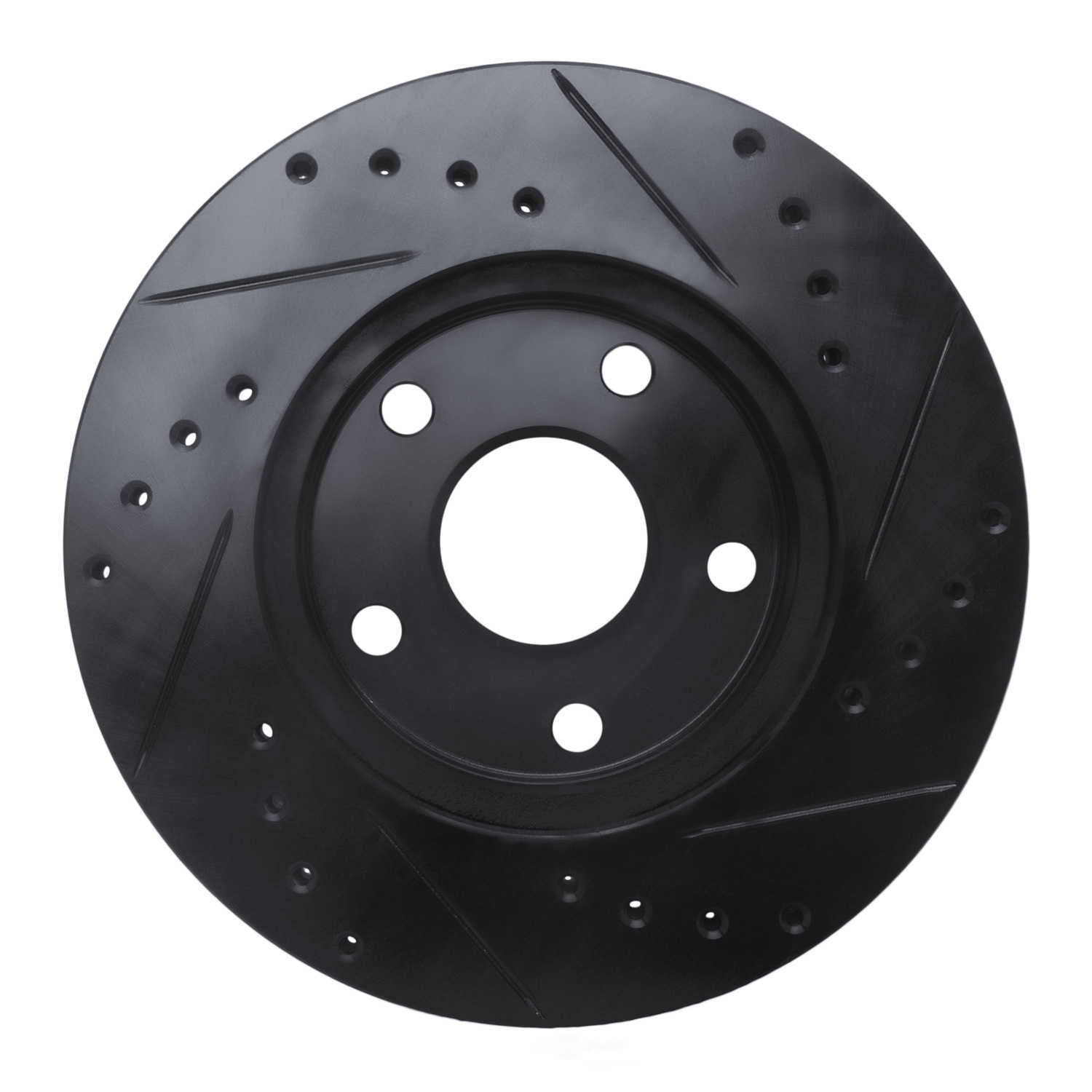 Dynamic Friction Company 633-76057L DFC Brake Rotor - Drilled And Slotted - Black
