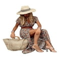 thumbnail image 3 of Robe Bohème pour Femme à Imprimé Floral, Robe Maxi à Col en V, Manches Courtes, Fente, Robe de Soirée, Robes d'Été de Plage, 3 of 7