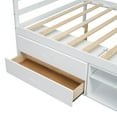 thumbnail image 3 of Full Size Platform Bed, Wood Bed Frame with Removable Storage Shelves, Built-in Two Storage Drawers, Space Saving, White, 3 of 7