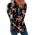 thumbnail image 2 of Pntutb Navidad Moda Mujer Casual Manga Larga Impreso Señoras Sin Capucha Sudaderas tops Blusa Pntutb Pntutb-4707, 2 of 5
