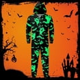 thumbnail image 2 of HJYCHN Suits Family Halloween Pajamas Halloween Family Pajamas Hooded Ghost Bat Print Front Zip Long Sleeve Full Length Loungewear, 2 of 5
