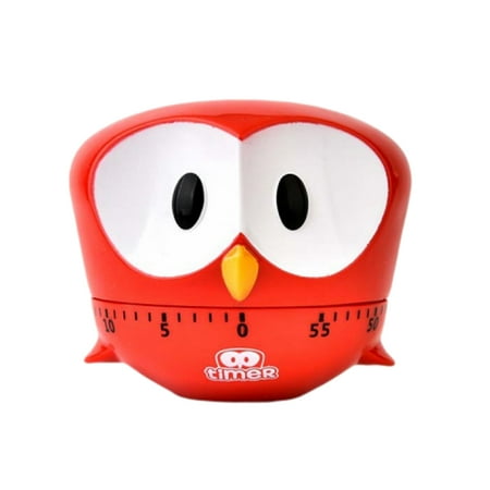 

Tinksky Creative Cartoon Bake for Cooking Timer Red Big Eye Eagle Shaped Kitchen Mechanical Timer