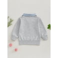 thumbnail image 6 of BemeyourBBs Toddler Baby Boy Fall Winter Spring Sweatshirt Golf Club Outfit Embroidery Quarter Zip Pullover Plaid Lapel Long Sleeve Collared Shirt Sweater Tops, 6 of 9