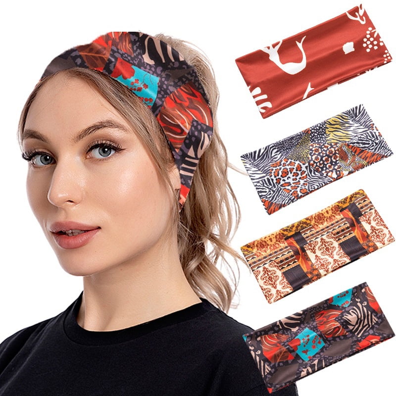 Multifunctional Headwear Floral Flowers Head Wrap Elastic Turban Sport Headband Outdoor Sweatband