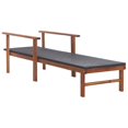 thumbnail image 3 of vidaXL Sun Lounger Poly Rattan and Solid Acacia Wood Black, 3 of 5