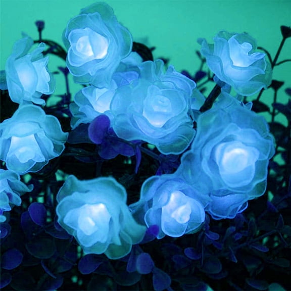 Solar Outdoor String Lights, 4.5m 20LED Rose Flower Fairy Lights Flower Solar String Lights Waterproof for Garden