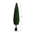 thumbnail image 4 of Nearly Natural Artificial Boxwood Topiary Outdoor Potted Cone Tree - 7' - Green, 4 of 6