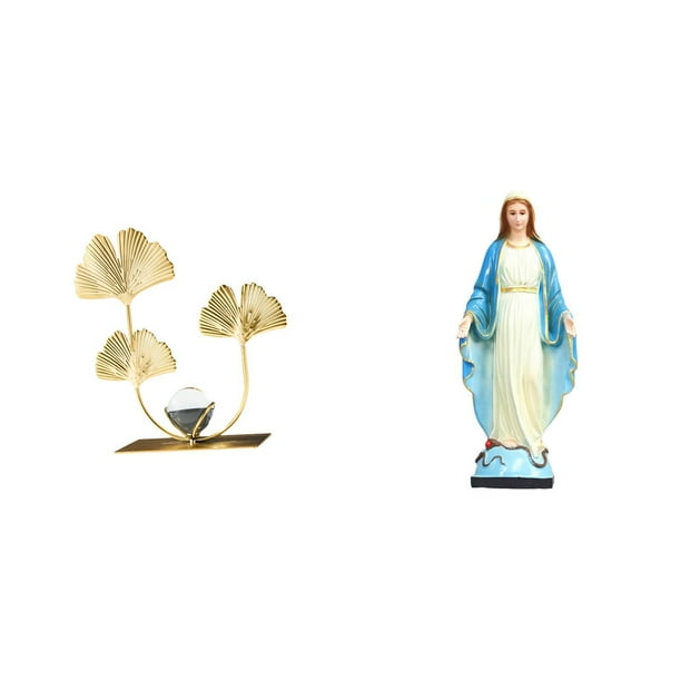 Estatua de figura,Estatuas de hojas y flores de metal,esculturas decorativas,Figuras decorativas para el hogar,para estante,mesa o vitrina.,Estatua católica,Colección de estatuas y figuras