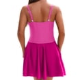 thumbnail image 4 of Yuanlook V Neck Swim Dress for Women Tummy Control One Piece Swimsuit Full Coverage Wrap Bathing Suit,Hot Pink,L, 4 of 7