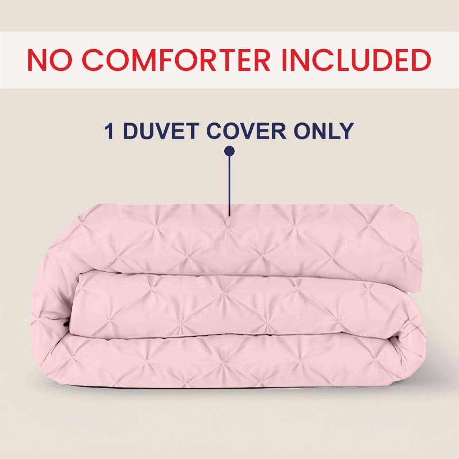 Kotton Culture 600TC 1Pc Pinch Pleated Duvet Cover Only 100% Egyptian Cotton (Blush, Super Oversized King)